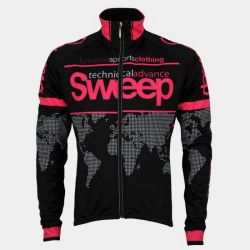 CYKLISTICKÁ BUNDA SWEEP NOWIND CYKLO-J010 SLABÁ ČERNO/RŮŽOVÁ